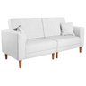 Sofá 03 Lugares Living Ponza Suede Doce Sonho Móveis Branco - 1