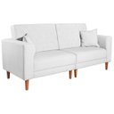 Ver imagem 1 de Sofá 03 Lugares Living Ponza Suede Doce Sonho Móveis Branco