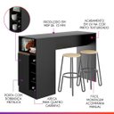 Ver imagem 2 de Bancada Area Gourmet 136 x 92 cm MDP Preto 0535 Prime