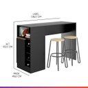 Ver imagem 3 de Bancada Area Gourmet 136 x 92 cm MDP Preto 0535 Prime