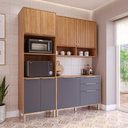 Ver imagem 2 de Armário de Cozinha Divina com Torre Quente 190 Cm 8 Portas Cinamomo/titanium