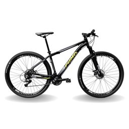 BICICLETA 29 PUMABIKE LINCE 21V INDEX, FREIO MEC, SUSP 80MM RAD7, PRETO COM BRANCO E AMARELO, 19 - 1