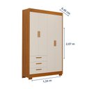 Ver imagem 3 de Guarda-Roupa para Quarto de Bebê 4 Portas e 3 Gavetas Zaki Bege/Areia Fosco/Savana