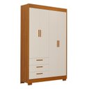 Ver imagem 3 de Guarda-Roupa Zaki para Quarto de Bebê 100% MDF 4 Portas e 3 Gavetas Areia Fosco/Savana