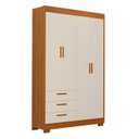Ver imagem 2 de Guarda-Roupa para Quarto de Bebê 4 Portas e 3 Gavetas Zaki Bege/Areia Fosco/Savana