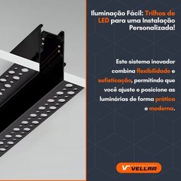Trilho Magnético Eletrificado Embutir no Frame 2 Metros - 8