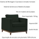 Ver imagem 3 de Poltrona Aspen Base Fixa Madeira Suede Verde Sala de Estar Recepção