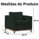 Ver imagem 6 de Poltrona Aspen Base Fixa Madeira Suede Verde Sala de Estar Recepção