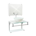 Ver imagem 2 de Gabinete de Vidro 60cm para Banheiro Cuba Redonda Branco - Dahora