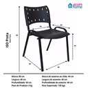 Ver imagem 5 de Cadeira Iso para Escola Escritório Comércio Preto Base Preta