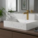 Ver imagem 2 de Torneira de Mesa para Banheiro Bica Alta Dourado Escovado