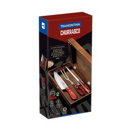 Kit Churrasco 4 Peças Tramontina 21198764 Vermelho  - 4