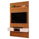 Ver imagem 1 de Painel para Tv até 55 Polegadas 1,43m Ripado Autêntico com Led e Nicho Montreal Madeirado/off