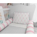 Ver imagem 4 de Kit Berço Enxoval de Bebê Floral Menina Rosa Campo