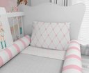 Ver imagem 4 de Kit Berço Enxoval de Bebê Floral Menina Rosa Campo