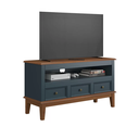 Ver imagem 1 de Rack para TV 43 Polegadas Madeira Maciça 3 Gavetas Rústico 113,8cm Azul Petróleo - Apaixone & Decore