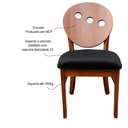 Ver imagem 3 de Kit 02 Cadeiras Sala de Jantar Madeira Maciça Teseu Poliéster Preto/imbuia G42 - Gran Belo