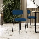 Ver imagem 2 de Kit 02 Cadeiras Decorativas Estofada Sala De Jantar Barcelona L02 Suede Azul Marinho - Lyam Decor