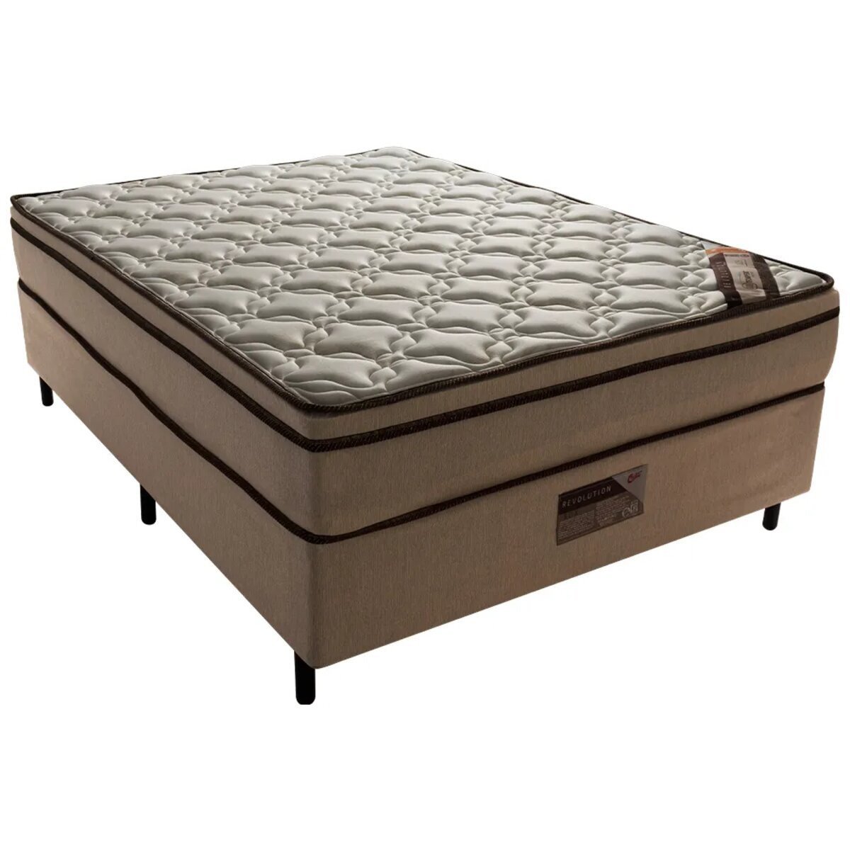 Cama Box Casal Castor Revolution Tecnopedic 138x188x54 + Box Castor - 1