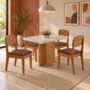 Ver imagem 1 de Conjunto Sala de Jantar Mesa Moscou Tp Vidro Canto Copo com 4 Cadeiras Cleo