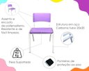 Ver imagem 3 de Kit 3 Cadeiras Infantil Iso Roxo Brinquedoteca Escolas Ecomhome