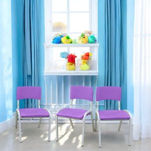 Kit 3 Cadeiras Infantil Iso Roxo Brinquedoteca Escolas Ecomhome