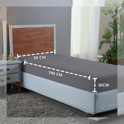 Roupa de Cama Solteiro 400 Fios 3 Peças Hotel Pousada Macio Acetinado:cinza - 4