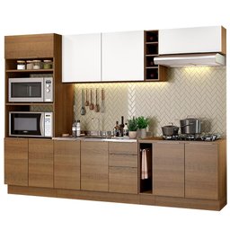 Armário de Cozinha Completa 290cm Rustic/Rustic/Branco Stella Madesa 01 - 3