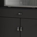 Ver mais imagens de Balcão Cozinha para Micro-Ondas 2 Portas 1 Gaveta Pés Palito MDF Preto Retrô