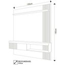 Ver imagem 4 de Painel para Tv 65 Pol com Bancada Suspensa 150cm Jade Freijó/off White - Caemmun