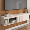 Ver imagem 5 de Painel para Tv 65 Pol com Bancada Suspensa 150cm Jade Freijó/off White - Caemmun