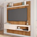 Ver imagem 2 de Painel para Tv 65 Pol com Bancada Suspensa 150cm Jade Freijó/off White - Caemmun