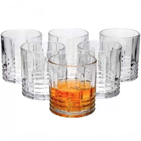 Jogo de 6 Copos Baixos para Whisky Vidro 340 Ml - Mimo Style