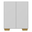 Ver imagem 7 de Aparador Buffet 2 Portas com Pés Quadrados Veneza Multimóveis V3610 Branco/Natural