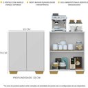 Ver imagem 4 de Aparador Buffet 2 Portas com Pés Quadrados Veneza Multimóveis V3610 Branco/Natural