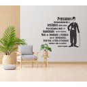 Ver imagem 1 de Adesivo de Parede Decoratico Frase Motivacional Pensamos - Charlies Chaplin