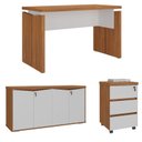 Ver imagem 1 de Conjunto Escritório: Mesa 6298+ Balcão 6292+ Gaveteiro 6296