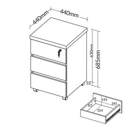 Conjunto Escritório: Mesa 6298+ Balcão 6292+ Gaveteiro 6296 - 11
