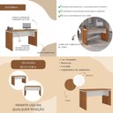 Ver imagem 3 de Conjunto Escritório: Mesa 6298+ Balcão 6292+ Gaveteiro 6296