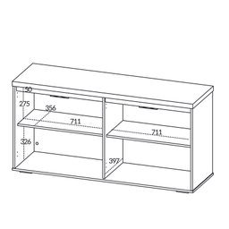 Conjunto Escritório: Mesa 6298+ Balcão 6292+ Gaveteiro 6296 - 8
