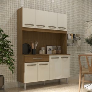 Armário de Cozinha Compacta 8 Portas Cosina 120cm Cor:off White