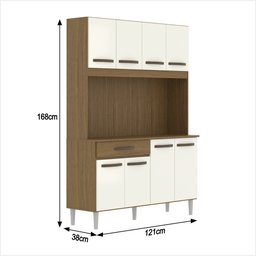 Armário de Cozinha Compacta 8 Portas Cosina 120cm Cor:off White - 6