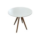 Ver imagem 2 de Mesa Redonda Pés Madeira Castanho e Branco