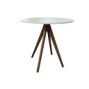 Ver imagem 3 de Mesa Redonda Pés Madeira Castanho e Branco