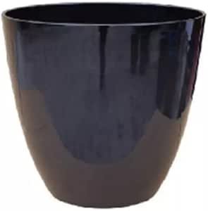 Vaso para Plantas Grande Decorativo Sala Jardim Alto Brilho (liso/preto)