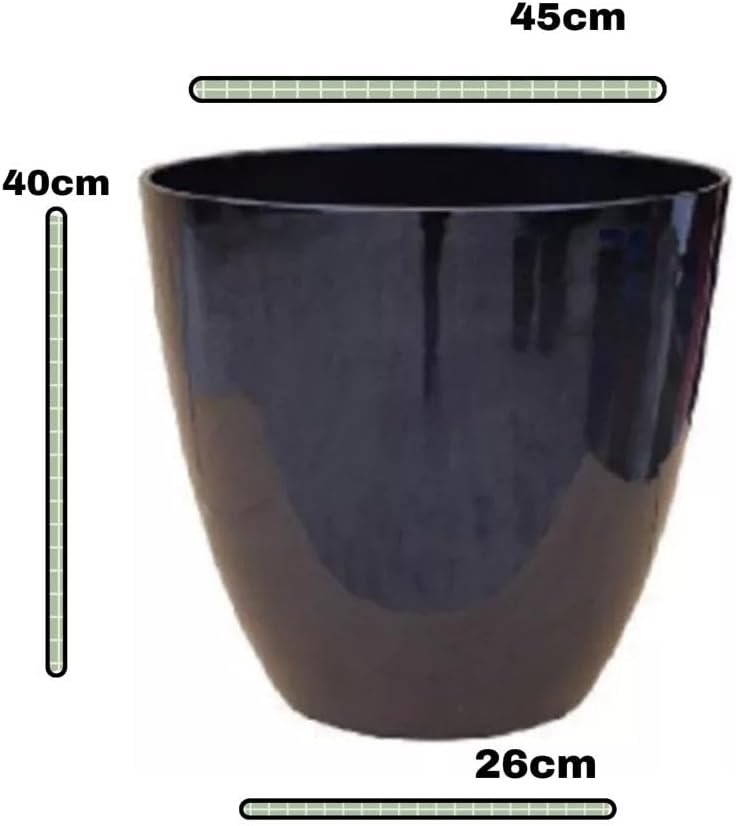 Vaso para Plantas Grande Decorativo Sala Jardim Alto Brilho (liso/preto) - 2