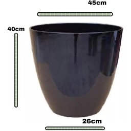 Vaso para Plantas Grande Decorativo Sala Jardim Alto Brilho (liso/preto) - 2