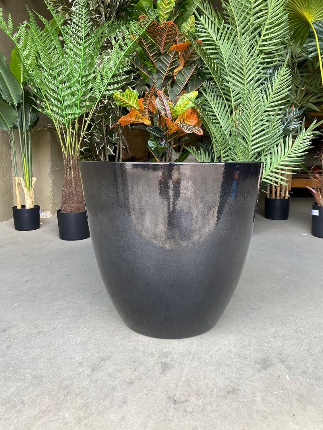 Vaso para Plantas Grande Decorativo Sala Jardim Alto Brilho (liso/preto) - 3