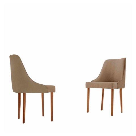 Conjunto com 2 Cadeiras Esmeralda em Madeira Maciça para Sala de Jantar Moderna Mobília