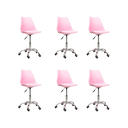 Ver imagem 1 de Cadeira Office Base Cromada Oficial com Rodízio Giratória Saarinen - Rosa - 6
